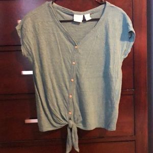 Rachel Zoe teal tie front Tee